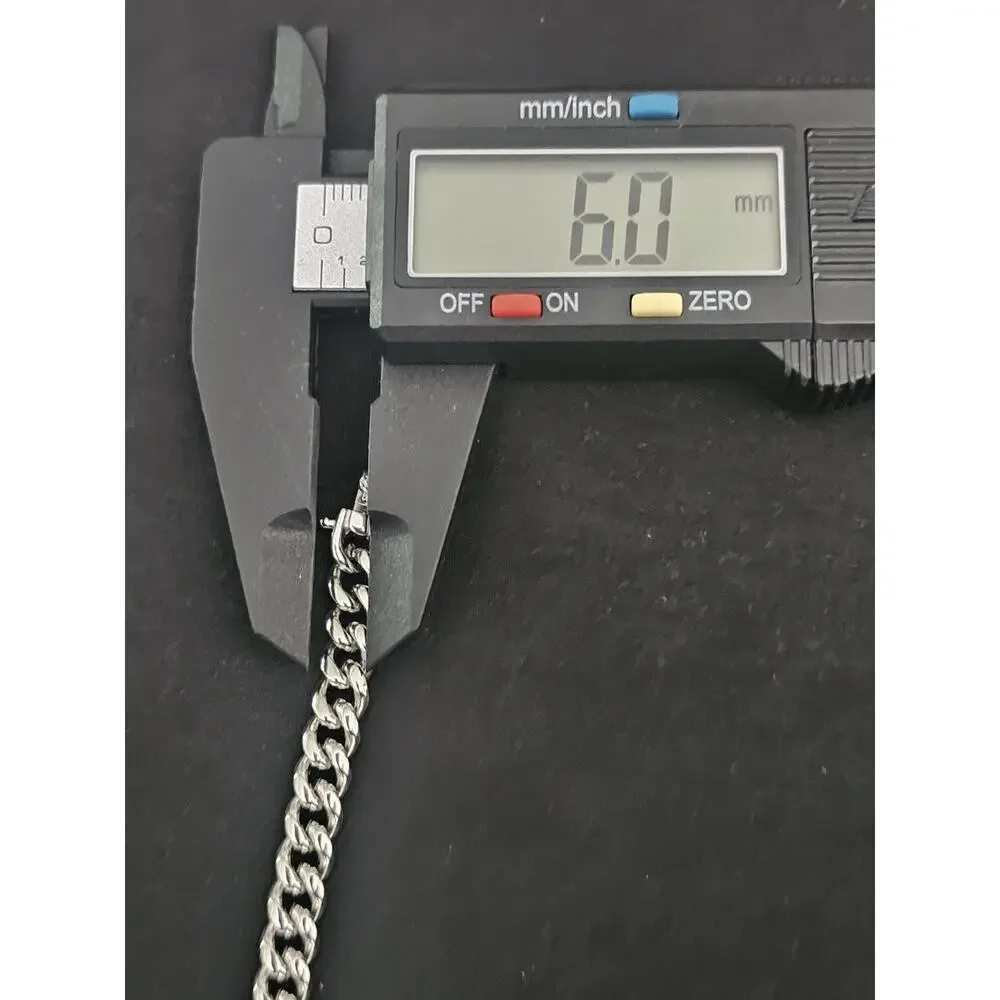 8in. stainless steel-6mm Cuban Bracelet w/triple Box lock